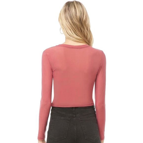 Forever 21 Iris Awesome Mesh Crop Top Mauve - Picture 5 of 12